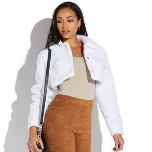 Plush cropped jacket